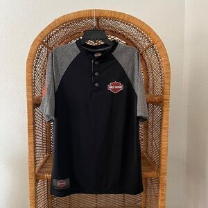 Harley Davidson Raglan Baseball Style Tee Size Medium